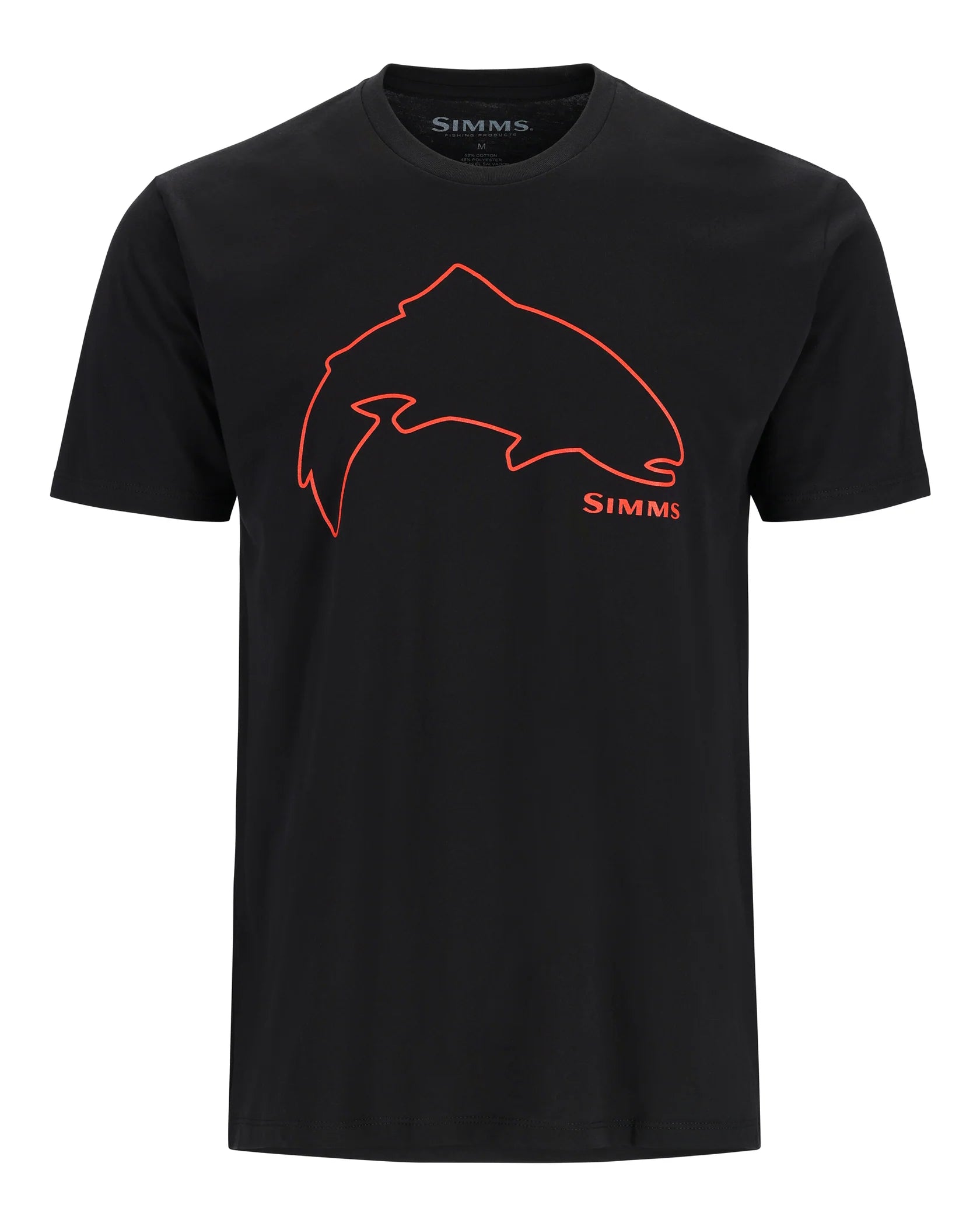 Fishing reel tension case-Simms Trout Outline T-Shirt Men's