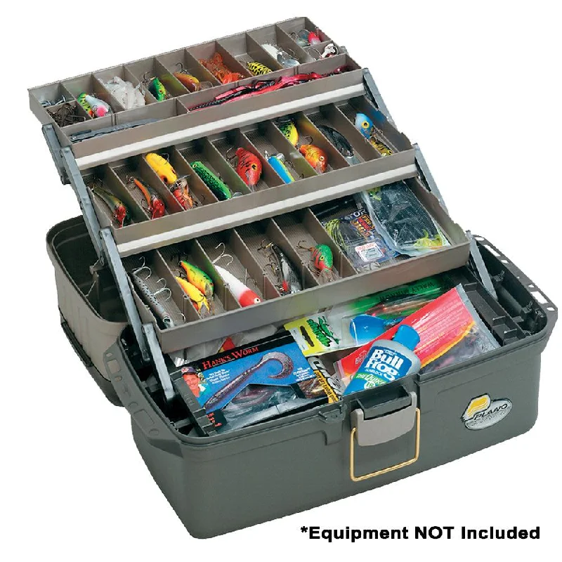 Fishing reel line case-Plano Guide Series Tray Tackle Box - Graphite/Sandstone [613403]