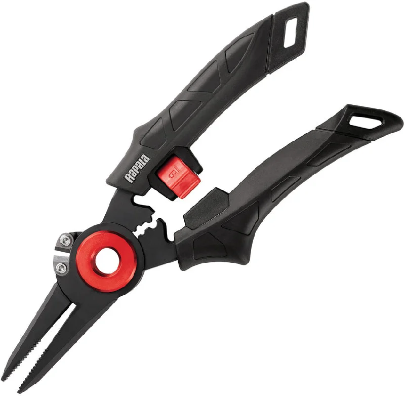 Fishing tackle portable clamp-Rapala Black & Red 8" Elite Pliers 30691