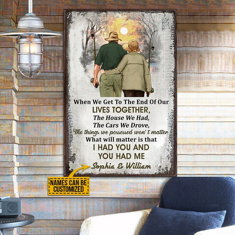 Fishing line knot guide-Personalized Fishing Vertical Old Couple When We Get Custom Poster