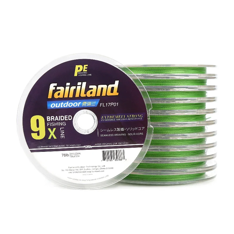 Fishing line twist case-Fairiland 9 Strands Braided Fishing Line 100m-1000m Superior Strong PE Line 0.8#-6# 28-80 Test LB