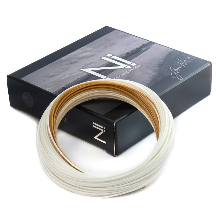 Fishing rod balance tray-John Norris Ni1 Extreme Distance 10ft Midge Tip Fly Line - White/Caramel