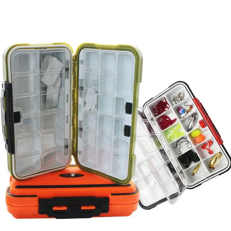 Fishing rod rotating tray-Tackle Box - Sturdy 30pc Compartment Waterproof Storage Container