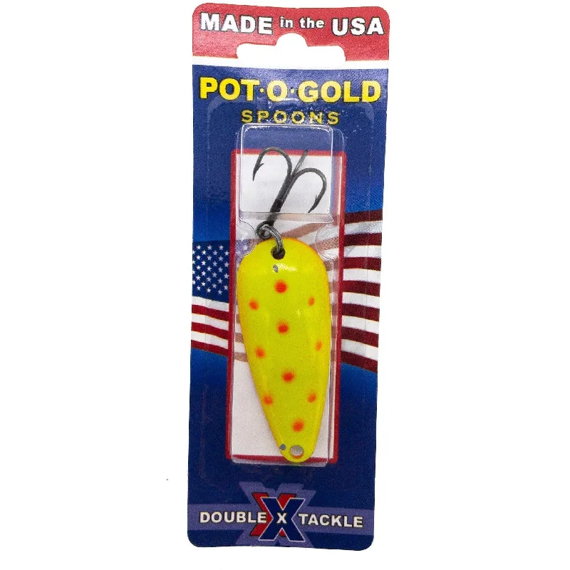 Fishing reel tension tray-Pot-O-Gold Lures 1/2 oz. Casting Spoon Chip Discount Yellow Fluro