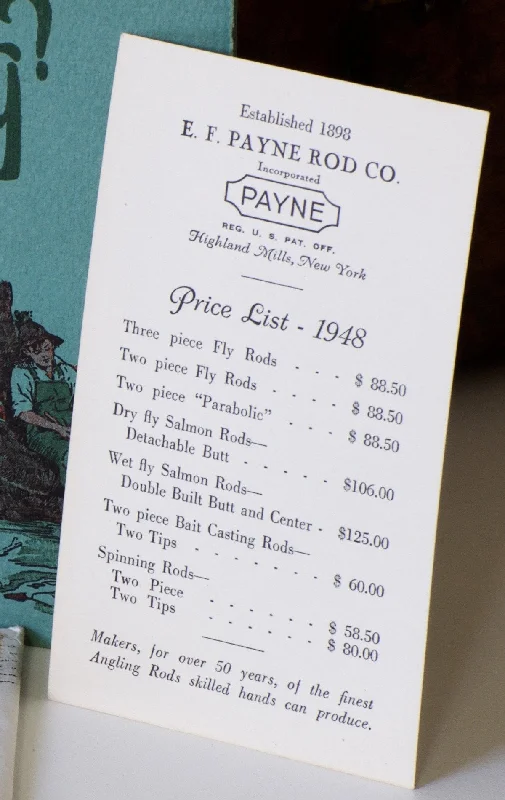 Fishing line braid clamp-Payne Rod Co. Price List 1948