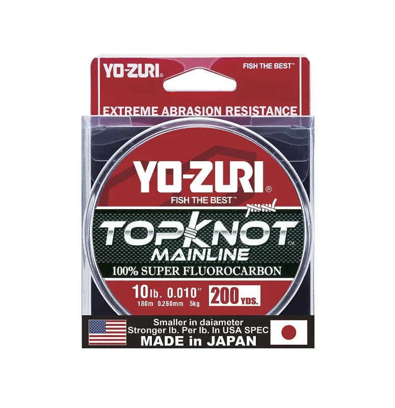 Fishing rod exhibit clamp-Yo-Zuri TopKnot Mainline Natural Clear Fluorocarbon Fishing Line 200 Yards