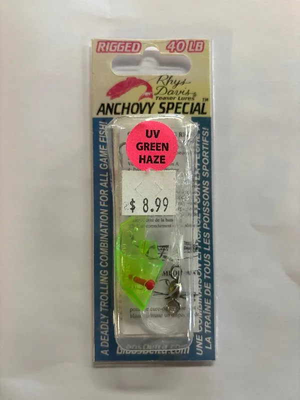 Fishing hook threading tray-Anchovy Special  - Magna Green UV