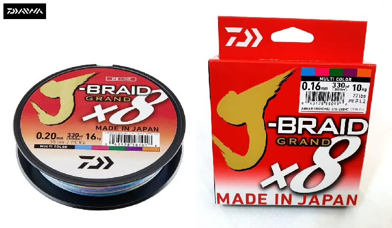 Fishing reel tension tray-New Daiwa J-Braid Grand X8 Fishing Line Multi Colour 150m / 300m - All Sizes