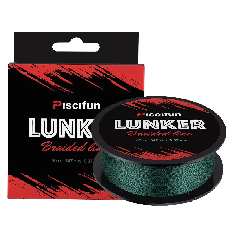 Fishing rod fixed clamp-Piscifun® Lunker Braided Fishing Line 547Yds/ 500M 4 Strands